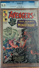 Avengers 17 1st MINOTAUR 1965 Hulk Mole Man Sterns Leader Stan Lee Kirby CGC 8.0