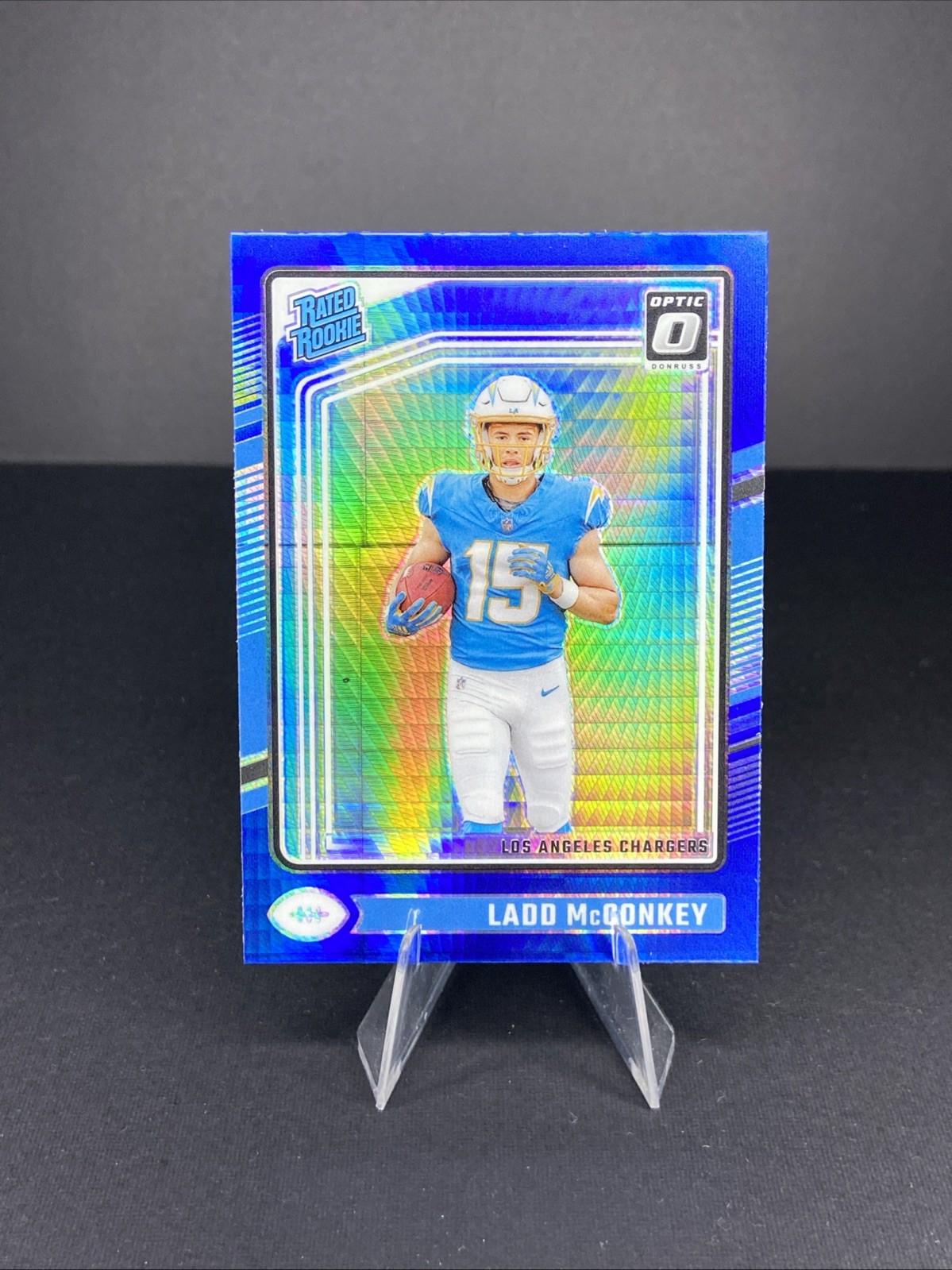 Ladd McConkey Panini Donruss Optic #266 Blue Hyper