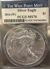 2014 (W) AMERICAN SILVER EAGLE PCGS MS70