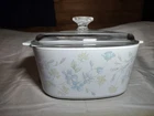 Vintage Corning (A-3-B) 3 Liter Casserole Dish Pastel Bouquet with Lid