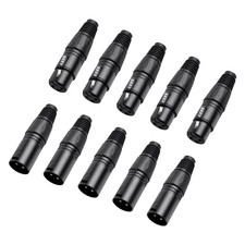 10 Pack XLR Connectors,5-PairXLR 3 Pin Male/Female Plugs Audio Mic Microphone...