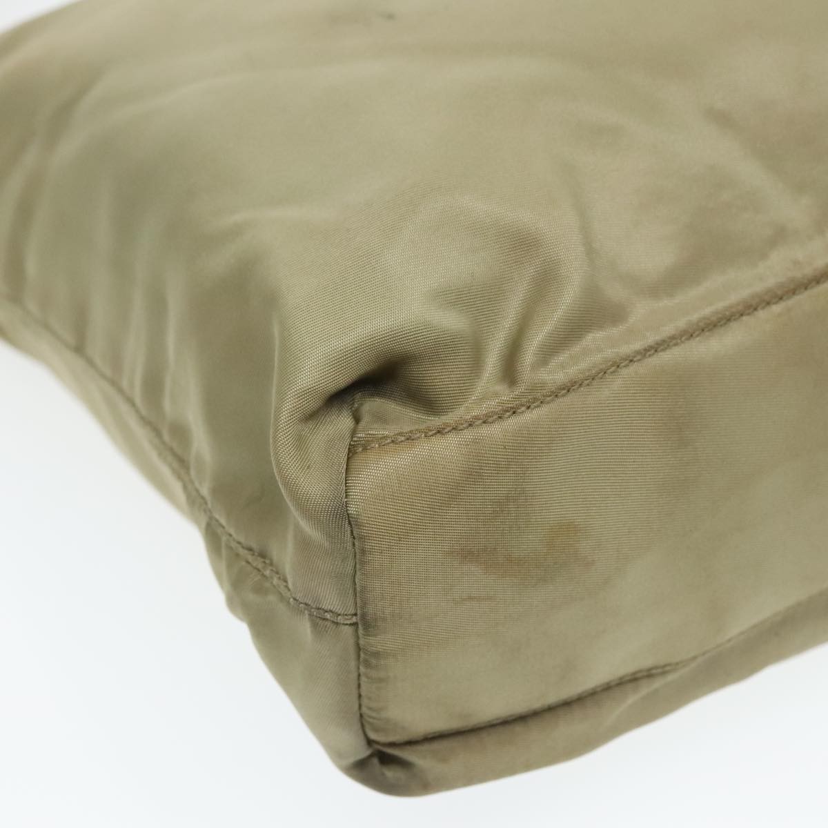 PRADA Tote Bag Nylon Beige Silver Auth bs18439 thumbnail 14