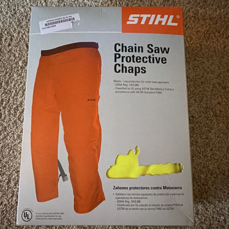 STIHL Dynamic Hi-Vis Apron Chain Saw Protective Chaps Hi Vis 36in MPN 7010