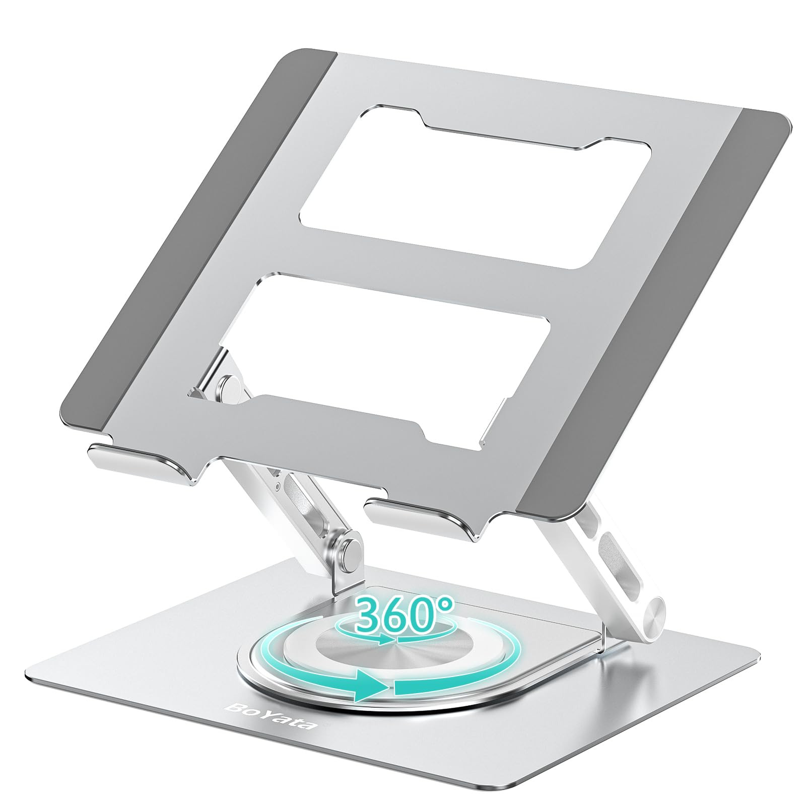 360° Swivel Ergonomic Adjustable Laptop Stand for Desk with Riser