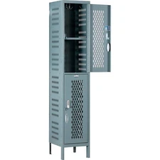 Global Industrial 2-Tier 2 Door Ventilated Locker15"W x 18"D x 78"HUnassembled