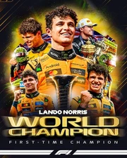Lando Norris Champion MCLAREN Formula 1 LAMINATED 420mm POSTER, MOTOR RACING CAR