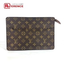 LOUIS VUITTON Monogram Pochette Homme Clutch Bag Shoulder Canvas Brown
