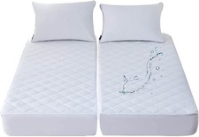 Waterproof Quilted Split California King Mattress Protector Pad for Adjustabl...