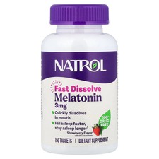 Melatonin, Fast Dissolve, Strawberry, 3 mg, 150 Tablets