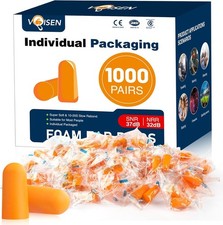 High-Quality Foam Ear Plugs - 1000 Pairs with 32 dB NRR for Consistent Comfort