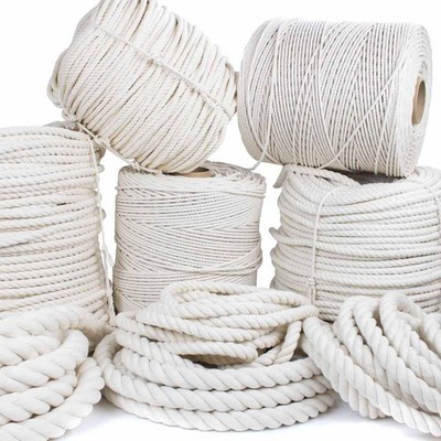 GOLBERG Twisted 100% Natural Cotton Rope - White Cotton Rope - (1/4 Inch x 50...