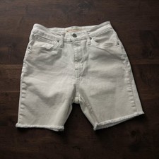 Levi's 721 High Rise White Denim Cut Off Shorts Women Size 27 Raw Hem 22850-0041