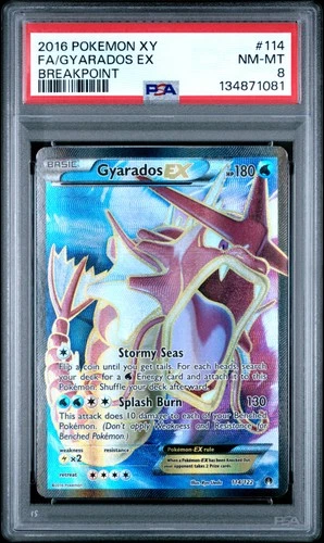 2016 POKEMON XY BREAKPOINT #114 FULL ART/GYARADOS EX PSA 8