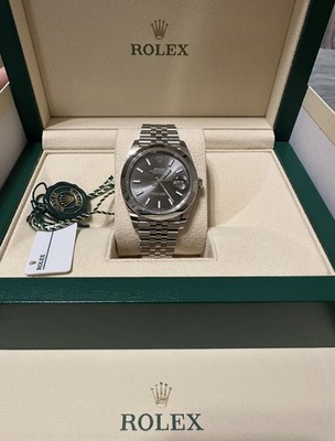 Rolex Datejust 126300 41mm Slate Dial Jubilee 2022 Unworn Box Papers