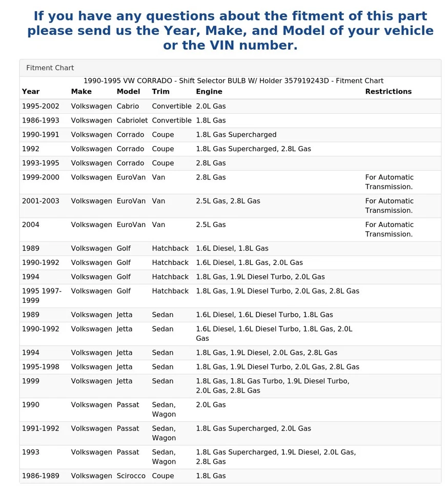 1990-1995 VW CORRADO - Shift Selector BULB W/ Holder 357919243D - Image 4 of 4
