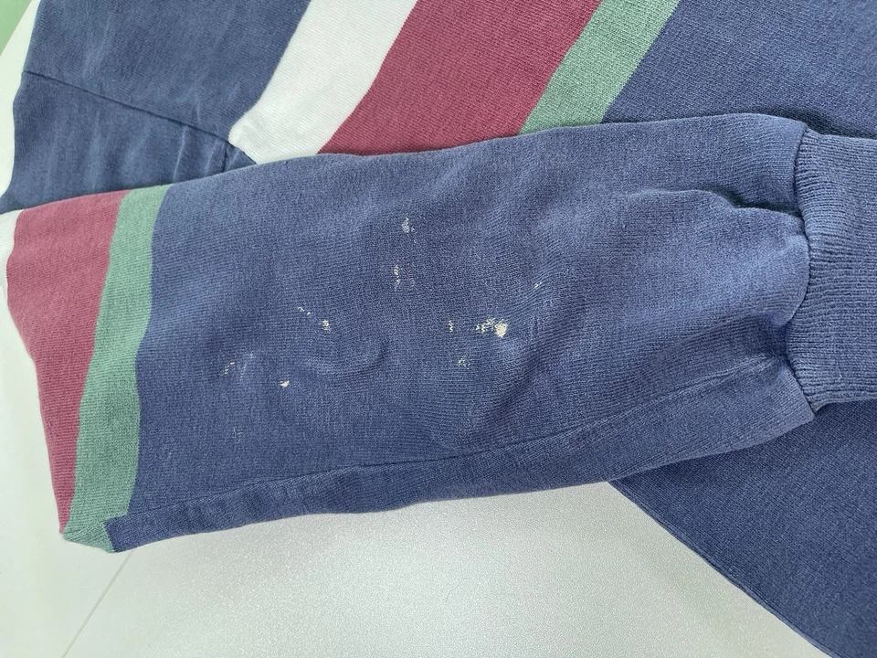 Vintage LL Bean Rugby Shirt Mens Large Striped Heavy Cotton Polo 90s Made in USA - Image 4 of 4