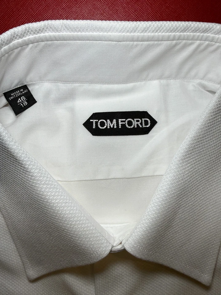 Authentic TOM FORD White Bib-Front Cotton Tuxedo Tux Shirt 46 / 18 UK £790 New - Image 4 of 4