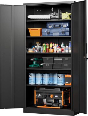 Metal Garage Storage Cabinets with Lock-72 Tall Tool Organizer Steel Lockers, 5
