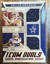 2021 Panini Rookie & Stars CeeDee Lamb/Simi Fehoko /199 Team Duals GAME WORN