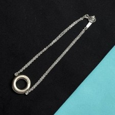 Raro Bracciale Tiffany & Co Cerchio Rubedo Doppia Catena Argento 7"