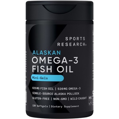 Fish Oil Mini-Softgels Easy to Swallow Omega-3 Fatty Acids 625mg 120 Capsules