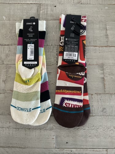 Stance Wonka Bars Kids Crew Socks 2 Pair Large 3-5.5 Youth Willy Wonka & Stripe - Picture 6 of 14