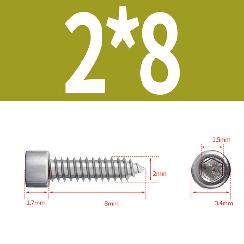 Tornillo autorroscante de cabeza de tapa de acero inoxidable Allen Socket Tappers pernos M1.7 - M6 - Imagen 16 de 76