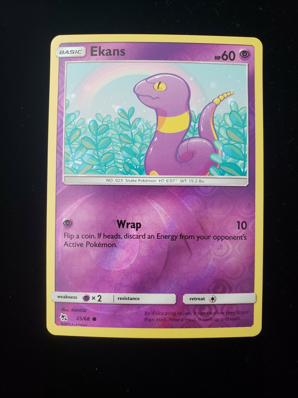 Ekans 25/68 Common Reverse Holo Pokemon Card - Hidden Fates