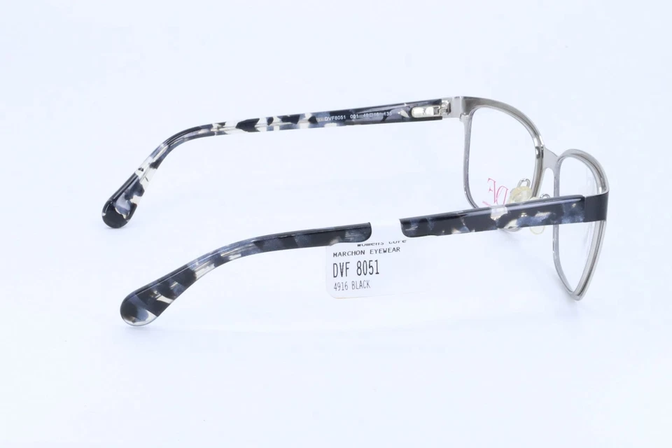 Anteojos Diane Von Furstenberg DVF8051 negros cuadrados para mujer borde completo 49-16-135 Foto 3 de 4