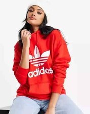 adidas Originals Adicolor Trefoil Hoodie Womens size XL Lush Red FREE SHIPPING 