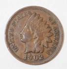 1902 Indian Head Penny, coin is a Very Fine small cent (8+ items ship for free)