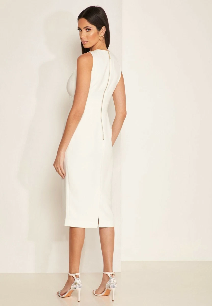 TED BAKER ASTRIID SEAMED DETAIL PENCIL IVORY DRESS 4 US 10 eBay
