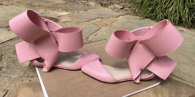 New Aminah Abdul Jillil Sz M Toddler Bow Flat Pink Leather Shoes Girls 