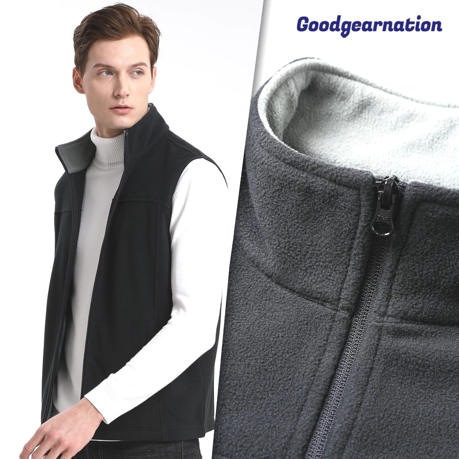 Unisex Polar Fleece Vest Soft Silky Med Weight Sleeveless Coat Modern Fit
Opens in a new window or t