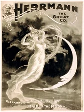 8024.Herrman the great company.woman floating in air.POSTER.art wall decor