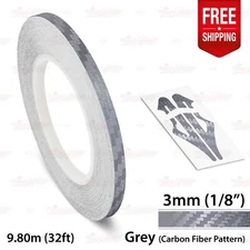 CARBON FIBER GRAY 1/8" 3mm PIN STRIPE Car Striping TAPE Decal Vinyl Sticker