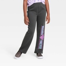 Girls' Black Panther Wakanda Forever Dreamy Fleece Sweatpants - Black XS 4/5