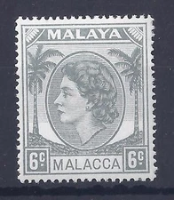 MALAYSIA, MALACCA, QE11, 1954 ISSUE, 6c SG 27, MNH SINGLE