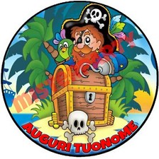 Cialda - Ostia per torte Pirata Pirati Formato grande A3 cm. 28 diametro