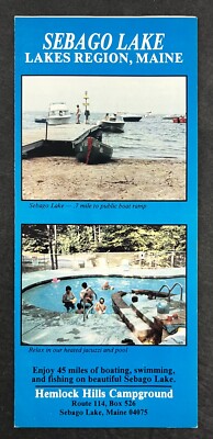 1990s Sebago Lake Maine Hemlock Hills Family Campground Vintage Travel Brochure