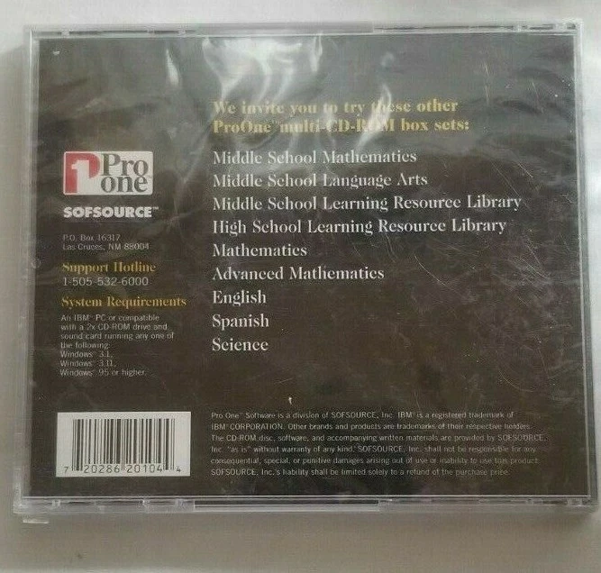 Pro One= Mathematics, Learning Tools That Work- Trigonometry (PC) NEW - Image 2 of 2