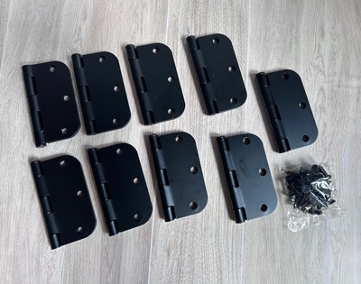 Black 3.5 Inch X 3.5 Inch Door Hinge interior round corner Set Of 3 Or 9Total.