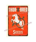 Thor-o-bred seeds corn farm ranch cottage metal tin sign fancy wall decor