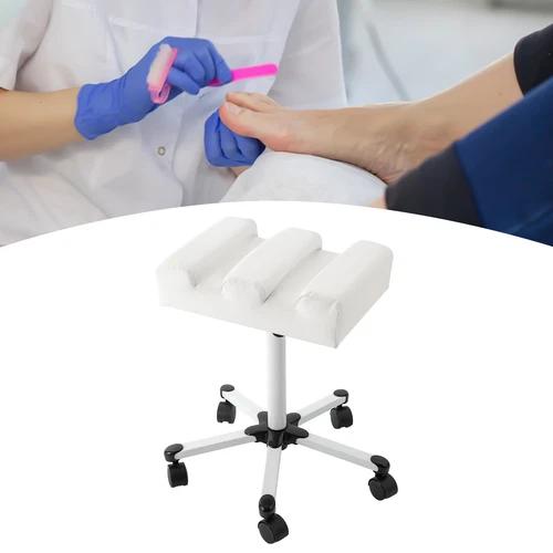 Manicure Foot Rest Rolling Pedicure Stool Adjustable Pedicure Stool w/ Wheels - Picture 4 of 6