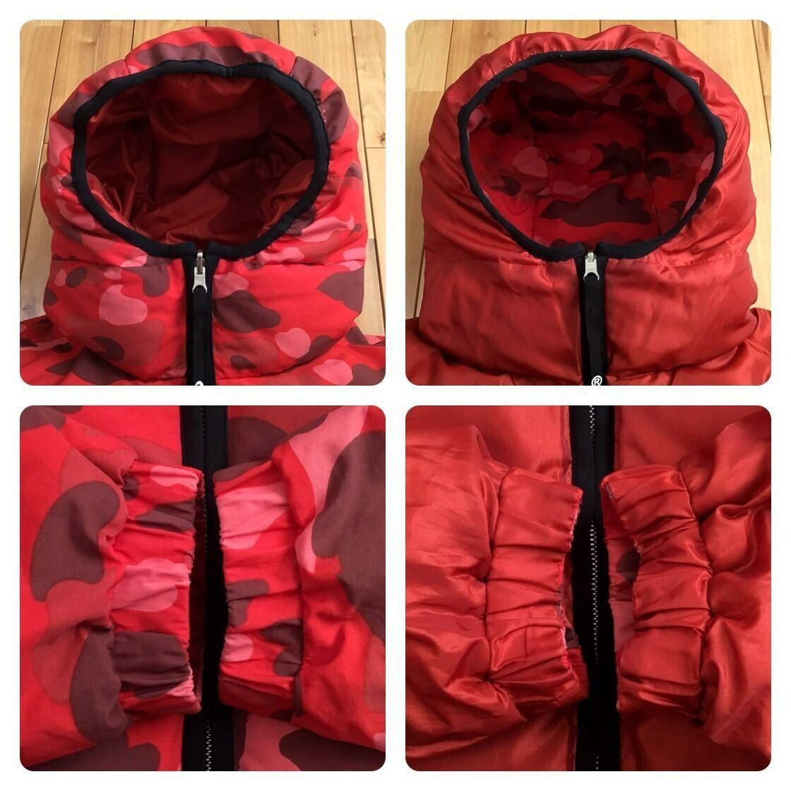 Reversible Hoodie Down jacket pharrell camo BAPE NIGO Red A Reversible Hoodie Down jacket pharrell camo BAPE NIGO Red A
