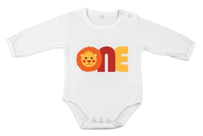 Idea Per Regalo Primo Compleanno Bambino Neonato Leone Body Cotone Manchielunghe Ebay
