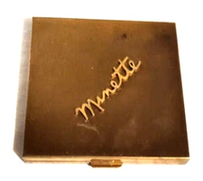 Metal VTG Compact Hinge Lid Pocket Purse 1940s-50s Loose Powder Minette Volupte