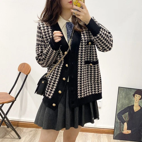 Cardigan femme col V mode ample pull épaissi Sandro 2025 neuf tricoté