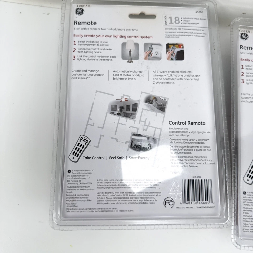 Two 45600 GE Z-Wave Remote for Wireless Lighting Control OEM New Factory Sealed - Image 4 of 4
