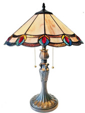 Tiffany-Style Stained Glass Peacock Figural Table Lamp — listing 6